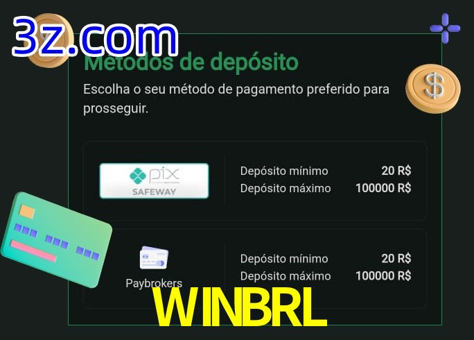 O cassino WINBRL oferece uma grande variedade de métodos de pagamento